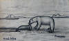 Ahgupuk original pen and ink of Polar Bear Feast