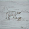 Ahgupuk ceramic tile of polar bear in Arctic