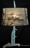 Ahgupuk lamp shade Eskimos kayaking