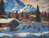Henne Goodale Alaska cabin and cache scene