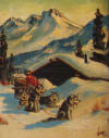 Henne Goodale Alaskan winter cabin and sled dog