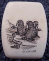 Wilbur Walluk scrimshaw of Walrus group